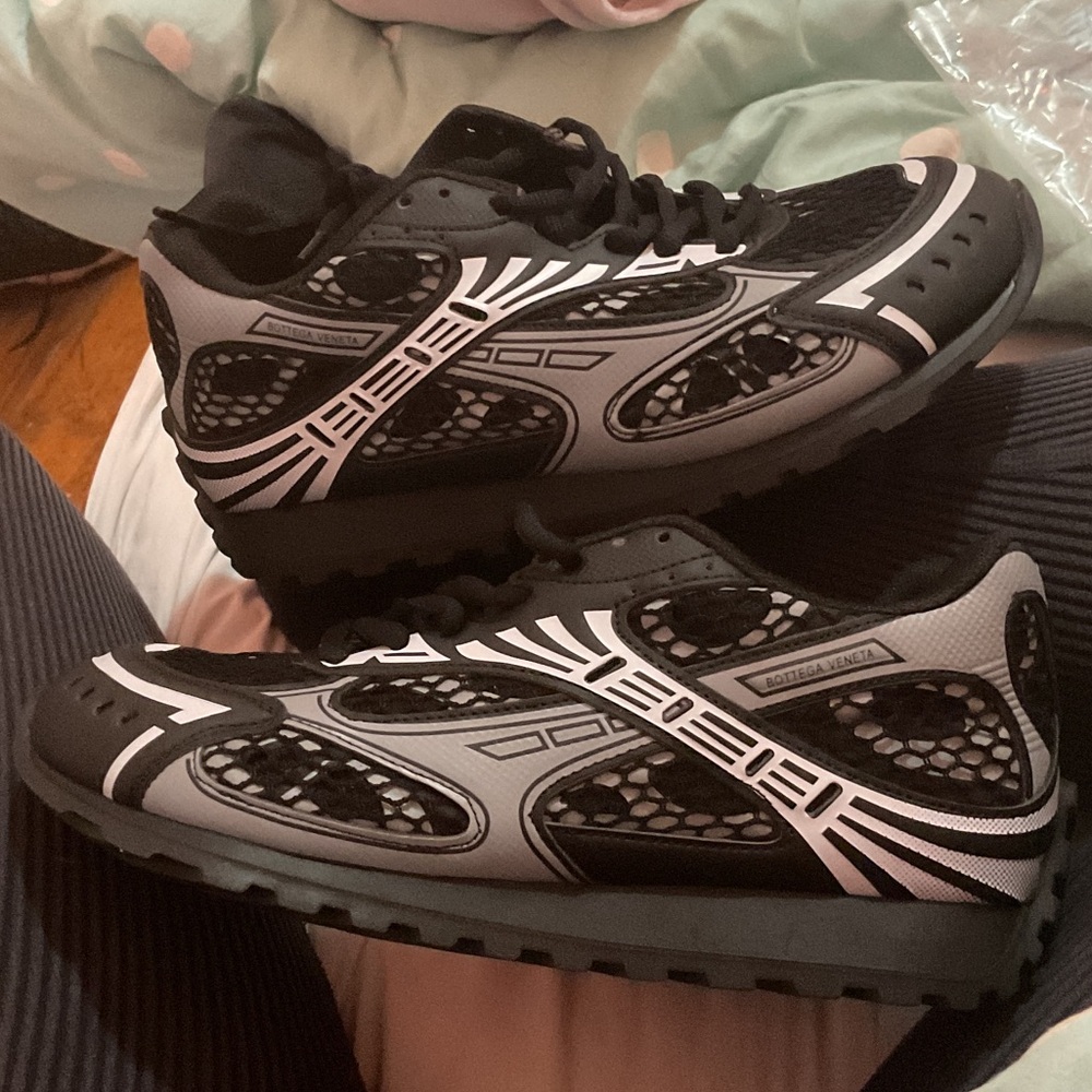 Bottega Veneta Black and Gray Athletic Shoes